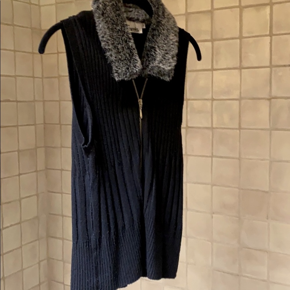 J Harris faux collar vest